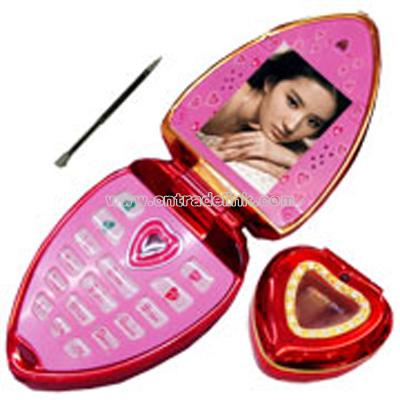 1.5inch Dual Sims/Bluetooth FM Heart-Shaped Mobile Phone