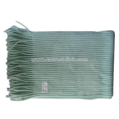 100% Cashmere-like Knitted Ribbed Scarf