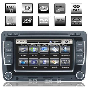 2 Din Car DVD Player with GPS Dual Zone, DVB-T for Volkswagen