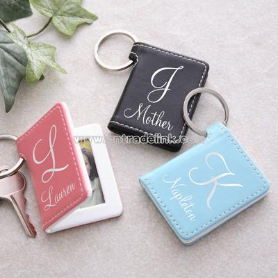2-Photo Personalized Leather Key Ring