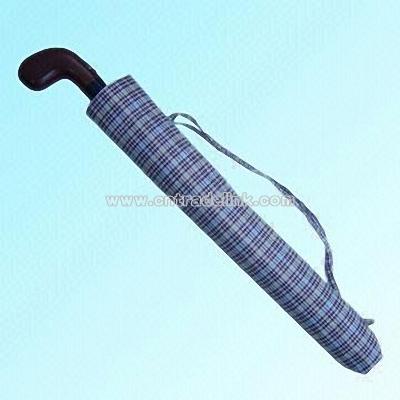 2-Section Auto Open Folding Umbrella with Shoulder Strap