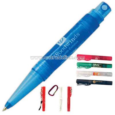 2-in-1 writing pocket sprayer with flavored breath spray.