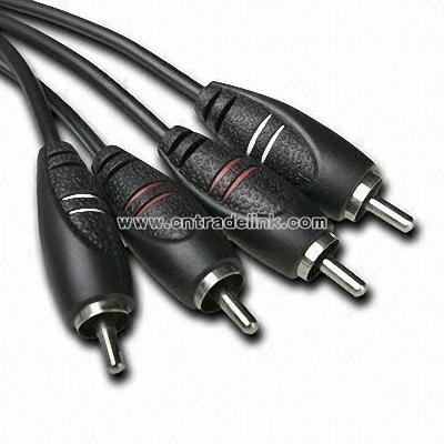2 x RCA Plugs to 2 x RCA Plugs and Shielded Oxygen Free Copper Cable