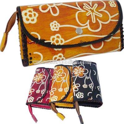 3 fold design faux leather clutch wallet
