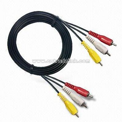 3RCA Plugs to 3RCA Plugs Audio/Video Cable