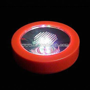 3pcs LED Flashing Light Coaster with On and Off Buttons