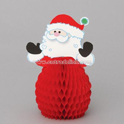 6 Inch Santa Honeycomb Decorations - 4 in a pack
