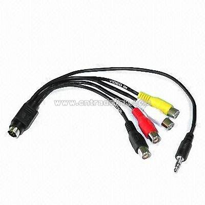 8 pin mini DIN plug to 4x RCA jack DIN Cable Assembly