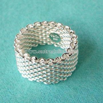 925 Silver Mesh Ring Jewelry