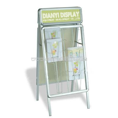 A-shape Poster Stand With Top Board And File Shelf