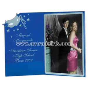 Acrylic open book photo frame with mask design