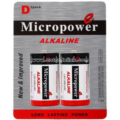 Alkaline Battery D/LR20 With Blister Card Packing