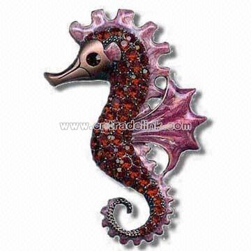 Alloy Brooch with Rhinestones Decorations