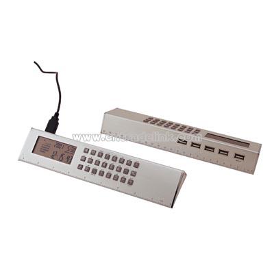 Aluminem Case Ruler Calculator with USB Hub