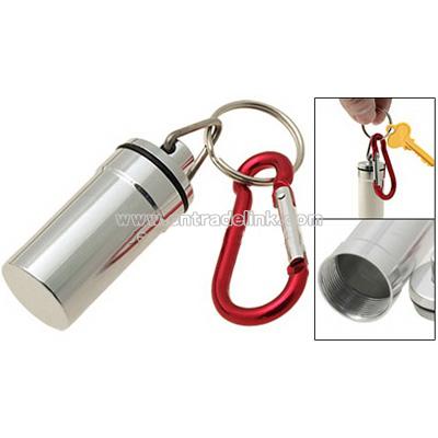 Aluminium Red Carabiner with Silvery Bottle Flask Keychain Ashtray