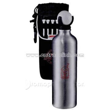 Aluminum golf bottle & 420 Denier nylon golf pouch