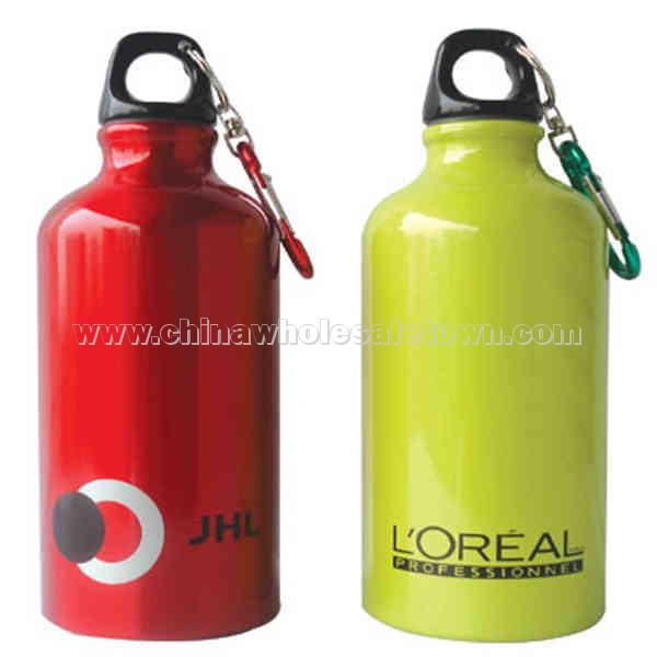 Aluminum sports water bottle with carabiner
