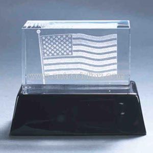 American Flag Crystal sculpture