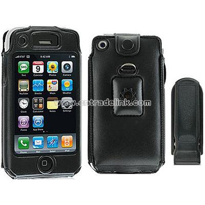 Apple iPhone 3G Leather Black Premium Case