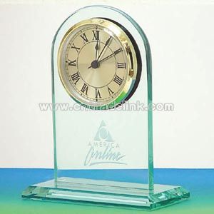 Arched crystal desktop clock