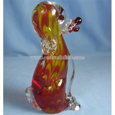 Art Glass DOG Figurine