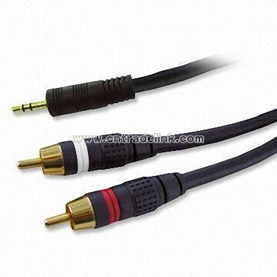 Audio RCA Splitter Cable with 3.5 Stereo to RCA Audio
