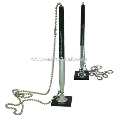 Ballpoint Pen with Metal Chain and Square Holder