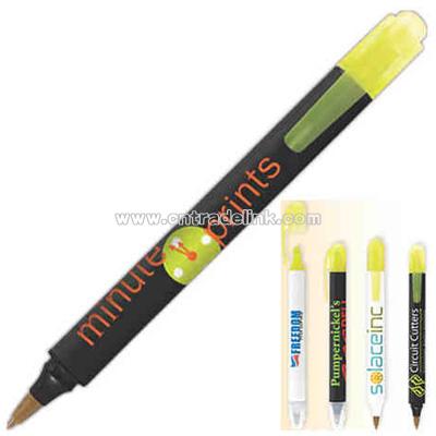 Ballpoint pen and highlighter combination