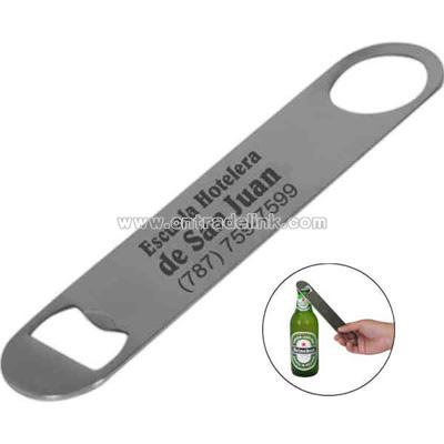 Bar style stainless steel bottle opener
