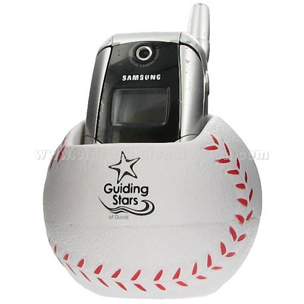 Baseball Shaped Cell Phone Holder Stress Ball