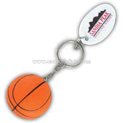 Basketball - Mini Sports Stress Ball Key Tag