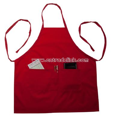 Bib apron red 65 / 35 poly / cotton twill