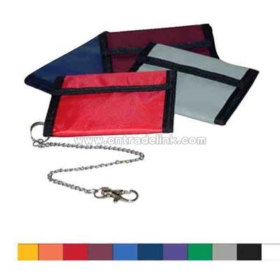 Bifold 70 denier wallet with security chain