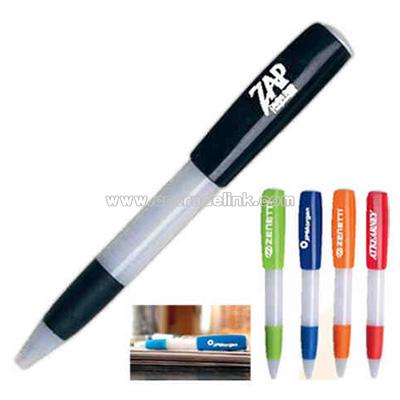 Big clip pen with blue ink