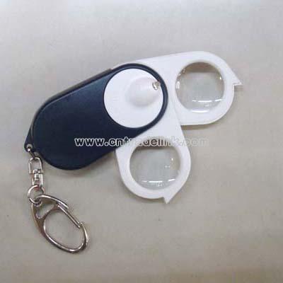 Bino Head Magnifier (Loupe) with LED White Light and Key Chain