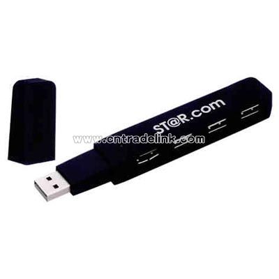 Black 4 ports USB HUB