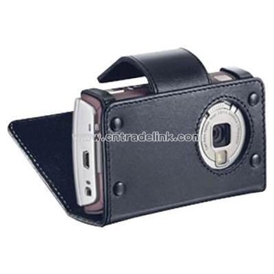 Black Leather Carry Pouch Case for Nokia N95 Mobile Phone
