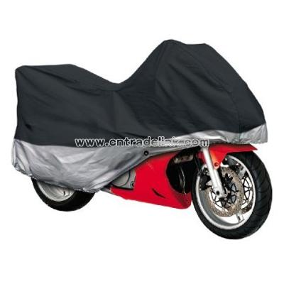Black Top / Silver Bottom Large Size Motorcycle Cover