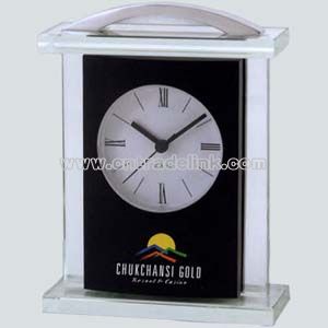 Black and silver glass clock