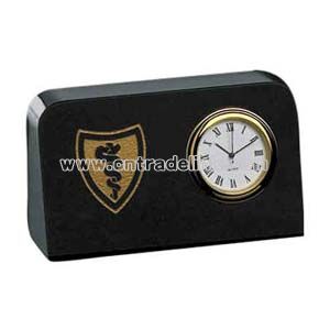 Black marble rectangular clock