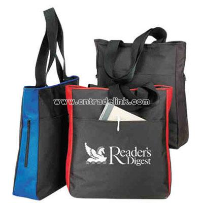 Blank Poly Side Zippered Tote Bag