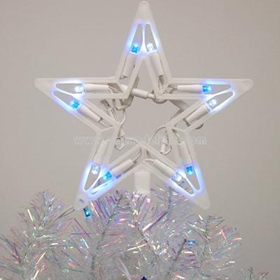 Blue & White LED Lighted Star Christmas Tree Topper