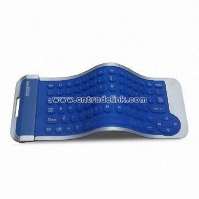 Blue Mini and Slim Flexible Silicone Keyboard