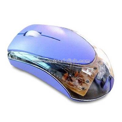 Blue Transparent Optical Mouse