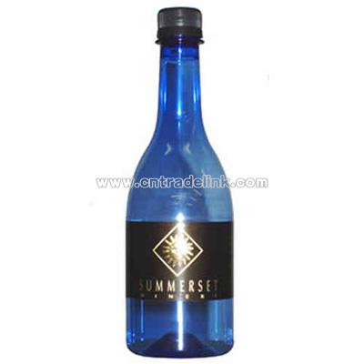 Blue plastic water bottle