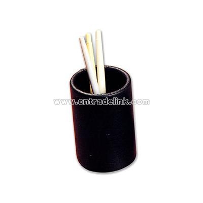 Bonded leather pencil cup