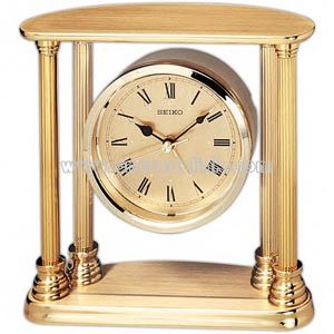 Brass and glass desk clock