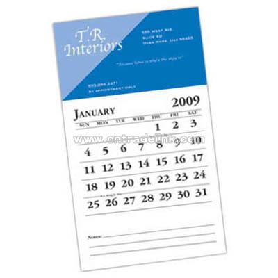 Business card magnet with calendar combination