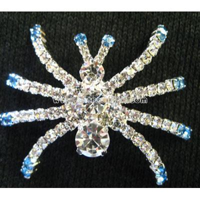 CLEAR AUSTRIAN CRYSTAL INSECT ANIMAL SPIDER BROOCH PIN