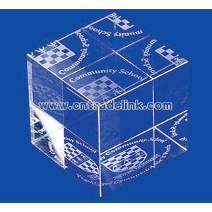 CRYSTAL CUBE PAPERWEIGHTS